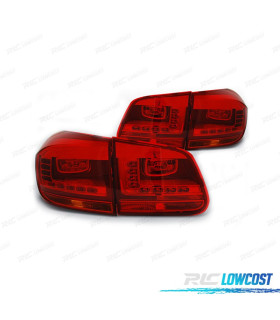 PILOTOS PARA VOLKSWAGEN VW TIGUAN 11-16 LIGHT BAR ROJO CROMO