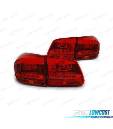 PILOTOS PARA VOLKSWAGEN VW TIGUAN 11-16 LIGHT BAR ROJO CROMO