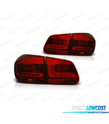 PILOTOS PARA VOLKSWAGEN VW TIGUAN 11-16 LIGHT BAR ROJO AHUMADO