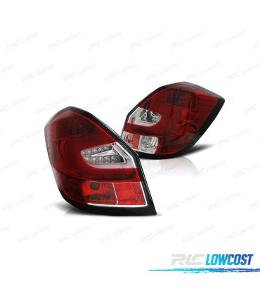 PILOTOS PARA SKODA FABIA 07-14 LIGHT BAR ROJO CROMO