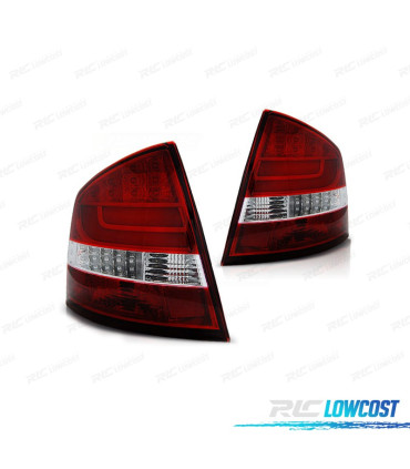 PILOTOS PARA SKODA OCTAVIA 04-13 LIGHT BAR ROJO CROMO
