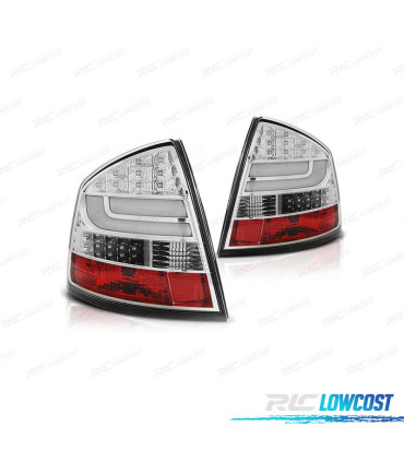 PILOTOS PARA SKODA OCTAVIA 04-13 LIGHT BAR FONDO CROMO