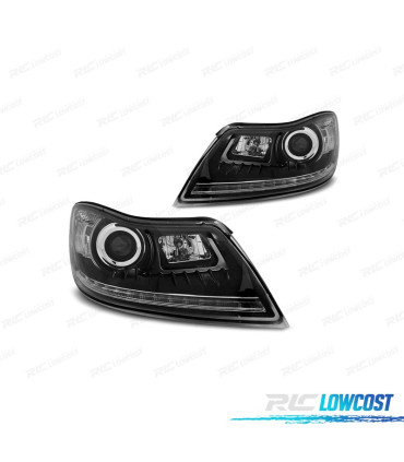 FAROS PARA SKODA OCTAVIA 08-13 LUZ DIURNA FONDO NEGRO