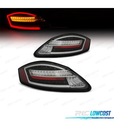 PILOTOS PARA PORSCHE BOXSTER 987 CAYMAN 987C LIGHT BAR DINAMIC FONDO NEGRO