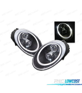 FAROS PARA PORSCHE CARRERA 997 04-09 OJOS ANGEL FONDO NEGRO
