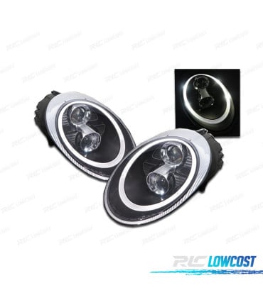 FAROS PARA PORSCHE CARRERA 997 04-09 OJOS ANGEL FONDO NEGRO