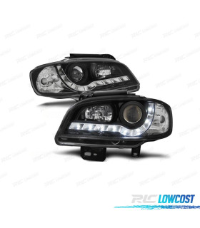 FAROS PARA SEAT IBIZA CORDOBA 6K2 99-02 LUZ DIURNA FONDO NEGRO