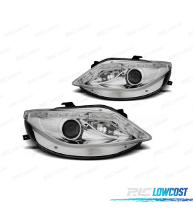 FAROS PARA SEAT IBIZA 6J 08-12 LUZ DIURNA FONDO CROMO