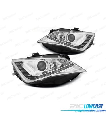 FAROS SEAT IBIZA 6J 12-15 LUZ DIURNA LED FONDO CROMO