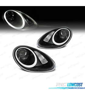 FAROS PARA PORSCHE BOXSTER 987 05-08 OJOS ANGEL FONDO NEGRO