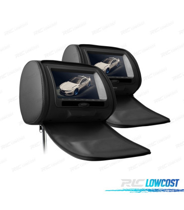 REPOSACABEZAS MULTIMEDIA 7 PULGADAS HD USB SD COLOR NEGRO