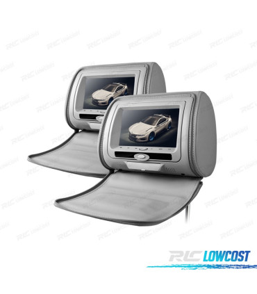 REPOSACABEZAS MULTIMEDIA 7 PULGADAS HD USB SD COLOR GRIS