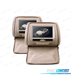 REPOSACABEZAS MULTIMEDIA 7 PULGADAS HD USB SD COLOR BEIGE