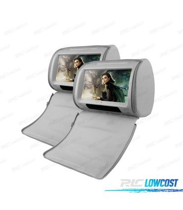 REPOSACABEZAS MULTIMEDIA 9 PULGADAS HD TÁCTIL USB SD COLOR GRIS