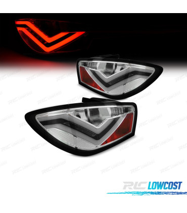 PILOTOS PARA SEAT IBIZA 08-12 LIGHT BAR FONDO CROMO 3 PUERTAS