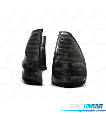 PILOTOS TOYOTA LAND CRUISER FJ120 03-08 LED FONDO CROMO AHUMADO