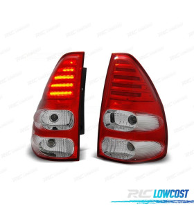 PILOTOS TOYOTA LAND CRUISER FJ120 03-08 LED ROJO CROMO