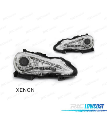FAROS PARA TOYOTA GT86 12- LUZ DIURNA XENON FONDO CROMO