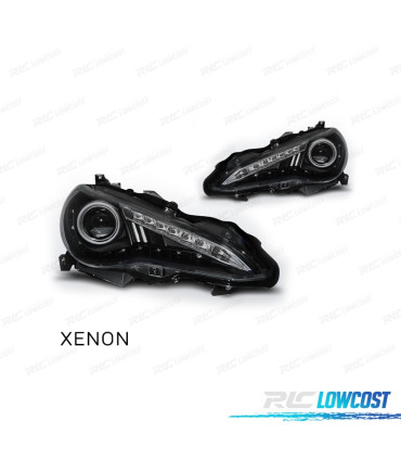 FAROS PARA TOYOTA GT86 12- LUZ DIURNA XENON FONDO NEGRO