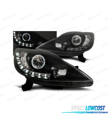 FAROS PEUGEOT 107 05-12 LUZ DIURNA FONDO NEGRO