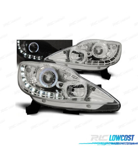 FAROS PEUGEOT 107 05-12 LUZ DIURNA FONDO CROMO