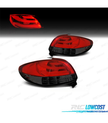 PILOTOS PEUGEOT 206 98-09 LIGHT BAR ROJO AHUMADO