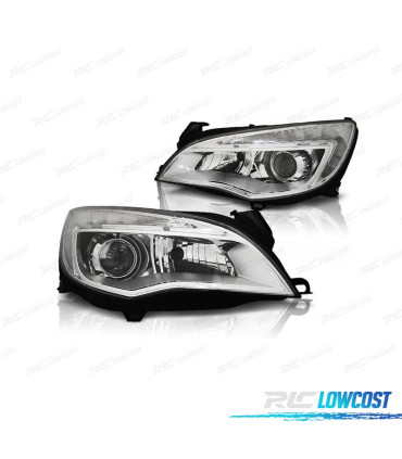 FAROS PARA OPEL ASTRA J 09-15 LUZ DIURNA LED FONDO CROMO
