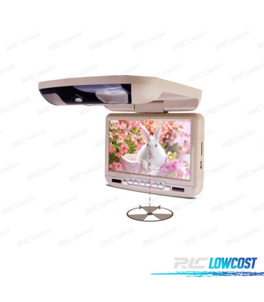 PANTALLA TECHO 9 PULGADAS HD USB SD DVD COLOR BEIGE