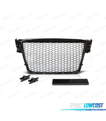 PARRILLA AUDI A4 B8 08-11 LOOK RS NEGRO BRILLO