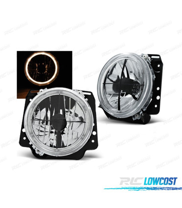 FAROS VOLKSWAGEN VW GOLF MK2 83-91 OJOS ANGEL FONDO CROMO
