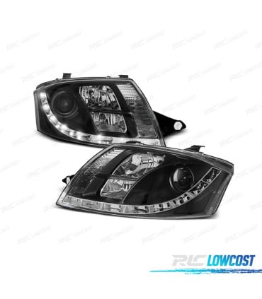 FAROS AUDI TT 98-05 LUZ DIURNA LED FONDO NEGRO
