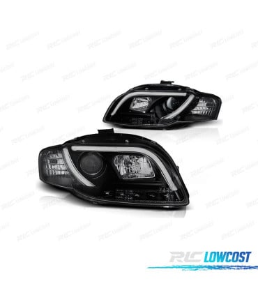 FAROS AUDI A4 B7 04-07 LUZ DIURNA TUBE LIGHT FONDO NEGRO