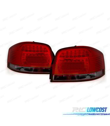 PILOTOS AUDI A3 8P 03-08 LED ROJO AHUMADO