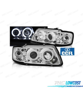 FAROS AUDI A3 8L 96-00 OJOS ANGEL CCFL FONDO CROMO