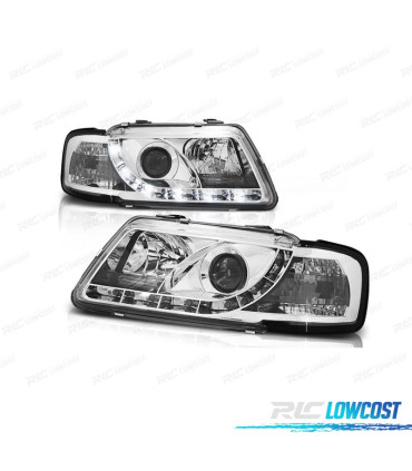 FAROS AUDI A3 8L 96-00 LUZ DIURNA FONDO CROMO