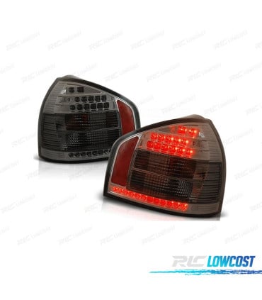 PILOTOS AUDI A3 8L 96-03 LED AHUMADO FONDO CROMO