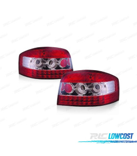 PILOTOS LED AUDI A3 8P 03-08 ROJO CROMO