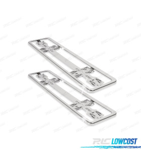 SET PORTA MATRICULAS CROMADOS