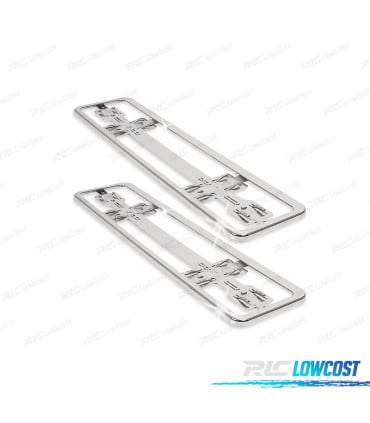 SET PORTA MATRICULAS CROMADOS