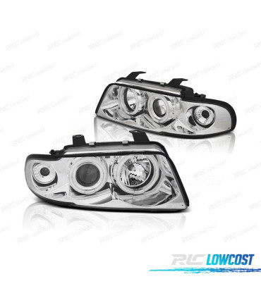 FAROS AUDI A4 B5 94-99 OJOS ANGEL CCFL FONDO CROMO