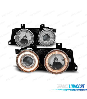 FAROS BMW E34 E32 86-94 OJOS ANGEL FONDO CROMO