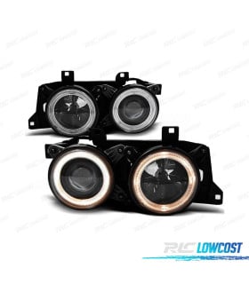 FAROS BMW E34 88-95 E32 86-94 OJOS ANGEL FONDO NEGRO