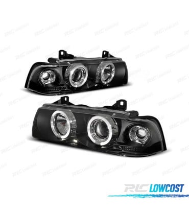 FAROS BMW E36 90-99 OJOS ANGEL FONDO NEGRO CCFL