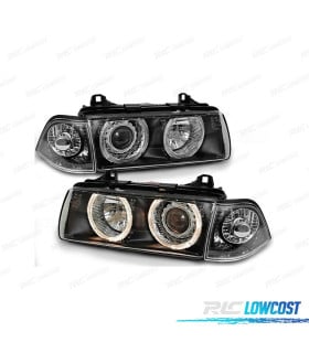 FAROS BMW E36 90-99 OJOS ANGEL FONDO NEGRO