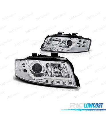 FAROS AUDI A4 B6 00-04 LUZ DIURNA TUBE LIGHT FONDO CROMO