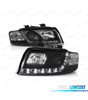 FAROS AUDI A4 B6 00-04 FONDO NEGRO LUZ DIURNA LED