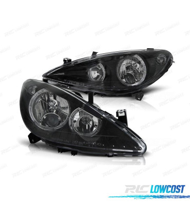 FAROS PEUGEOT 307 01-05 OJOS ANGEL FONDO NEGRO H7 H7