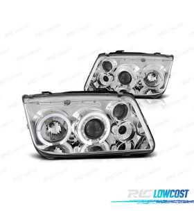 FAROS VOLKSWAGEN VW BORA 98-05 OJOS ANGEL FONDO CROMO H1 H1 H3