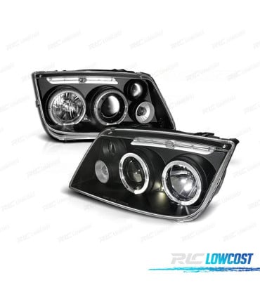 FAROS VOLKSWAGEN VW BORA 98-05 OJOS ANGEL FONDO NEGRO