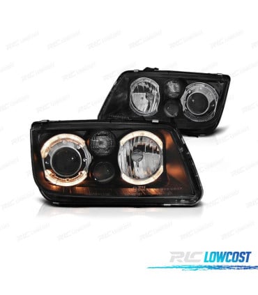 FAROS PARA VOLKSWAGEN VW BORA 98-05 OJOS ANGEL FONDO NEGRO H7 H7 H3